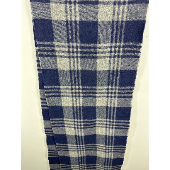 J. Crew Wool Baby Alpaca Scarf Blue Grey Plaid 68x12 - Picture 5 of 8